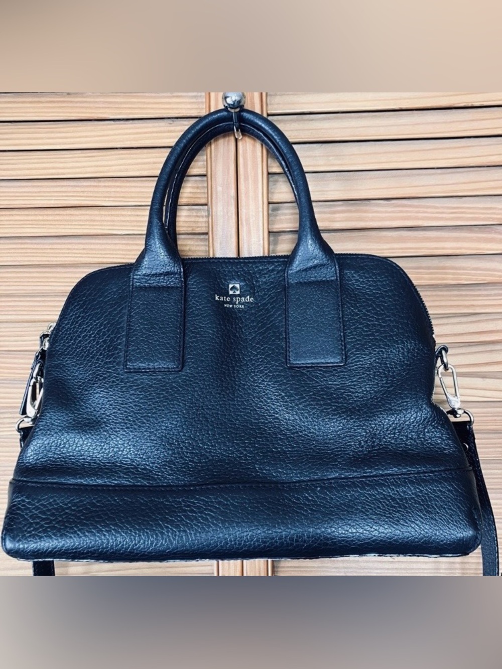 Kate Spade Cobble Hill Adrien Black Pebbled Leather Satchel Bag